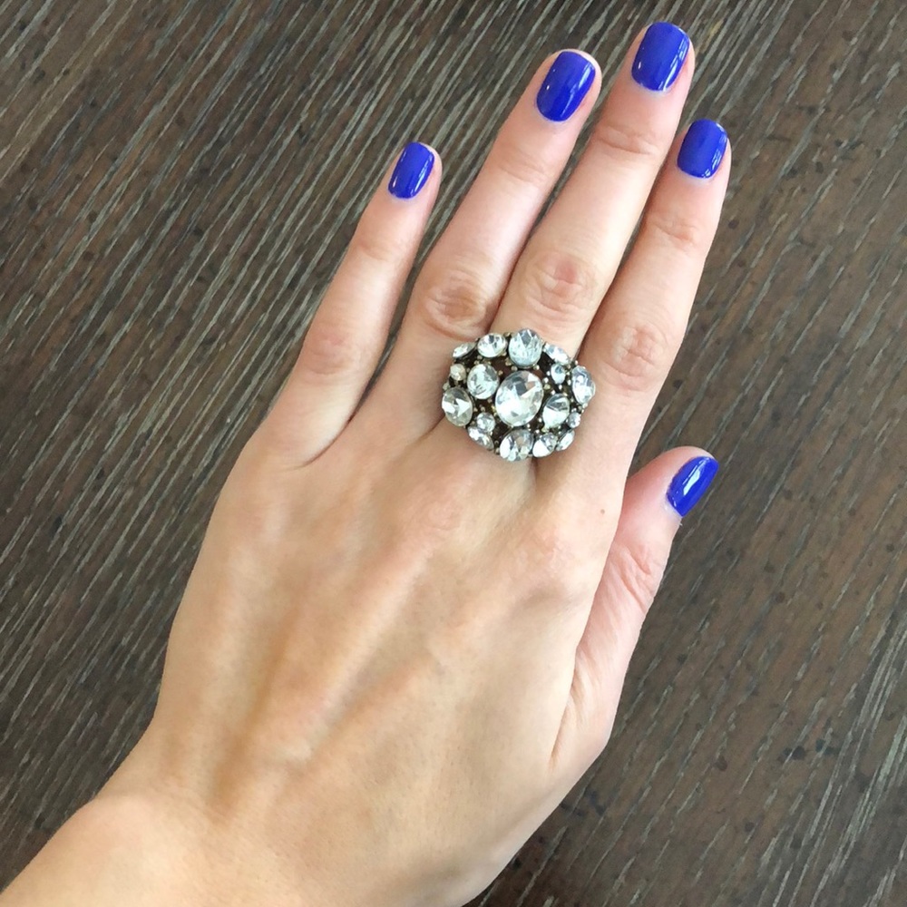 Chunky Costume rhinestone cocktail ring